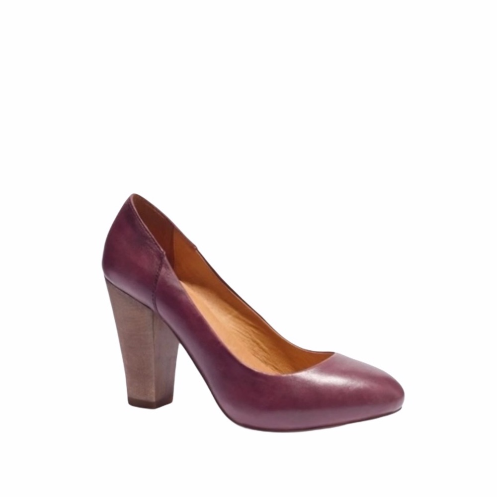 Madewell The Frankie Leather Plum Pumps
